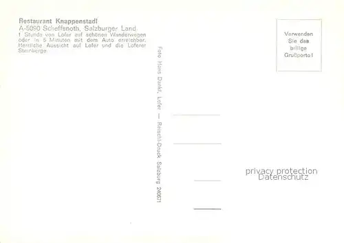 AK / Ansichtskarte Scheffsnoth Restaurant Knappenstadl Scheffsnoth