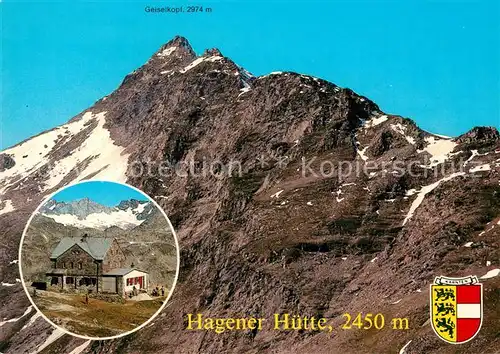 AK / Ansichtskarte Mallnitz_Kaernten Hagener Huette Berghuette mit Geiselkopf Goldberggruppe Alpen Mallnitz Kaernten