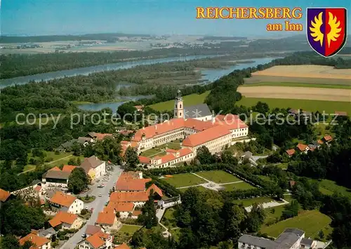 AK / Ansichtskarte Reichersberg_Inn Augustiner Chorherrenstift Fliegeraufnahme Reichersberg Inn