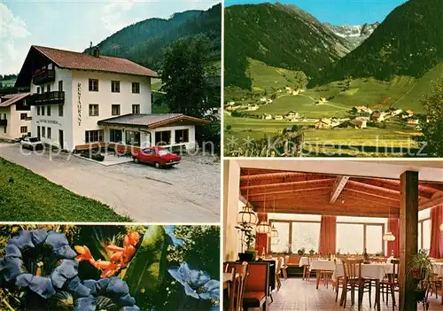 AK / Ansichtskarte Weissenbach_Ahrntal Gasthof Pension Schoenberg Landschaftspanorama Alpen Blauer Enzian Alpenflora Weissenbach Ahrntal