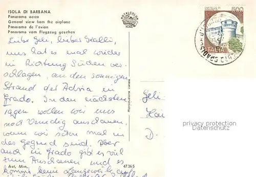 AK / Ansichtskarte Isola_di_Barbana Panorama aereo Isola_di_Barbana