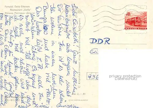 AK / Ansichtskarte Fonyod Delta Etterem Restaurant Delta Fonyod