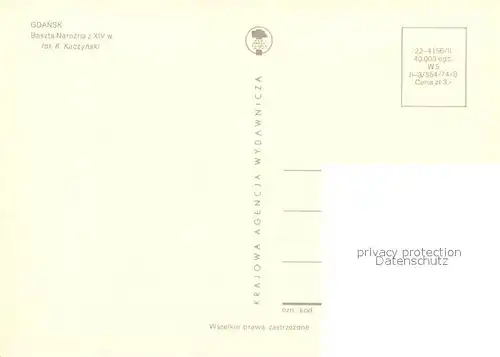 AK / Ansichtskarte Gdansk Baszta Narozna Gdansk