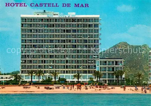 AK / Ansichtskarte Cala_Millor_Mallorca Hotel Catell de Mar Strand Cala_Millor_Mallorca