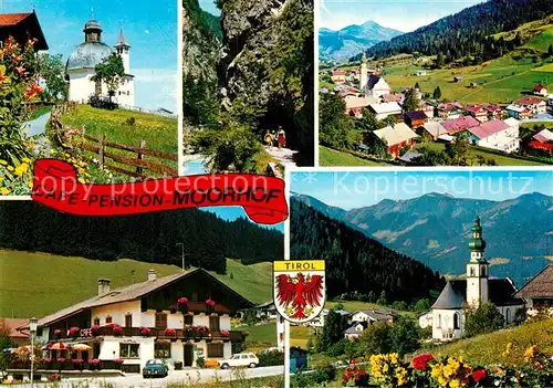 AK / Ansichtskarte Oberau_Wildschoenau_Tirol Cafe Pension Moorhof Kapelle Ortsansicht mit Kirche Alpen Oberau_Wildschoenau_Tirol