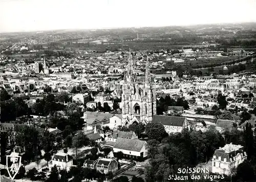 AK / Ansichtskarte Soissons_Aisne Abbaye Saint Jean des Vignes vue aerienne Soissons Aisne