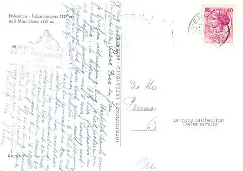 AK / Ansichtskarte Passo_Falzarego e la Marmolada Dolomiti Passo Falzarego