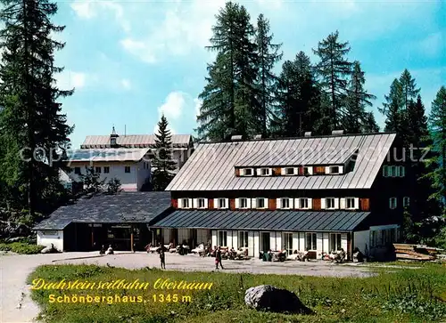 AK / Ansichtskarte Obertraun Schoenberghaus mit Bergstation Schoenbergalm Obertraun