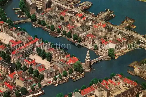 AK / Ansichtskarte Amsterdam_Niederlande Montelbaanstoren en omgeving luchtopname Amsterdam_Niederlande