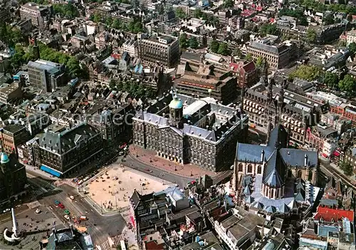 AK / Ansichtskarte Amsterdam_Niederlande Panorama met Kon. Paleis en Nieuwe Kerk luchtopname Amsterdam_Niederlande