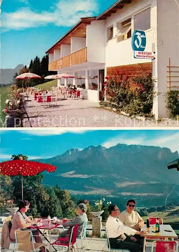 AK / Ansichtskarte Niederndorferberg Bergcafe Koestler Terrasse Blick zum Kaisergebirge Niederndorferberg