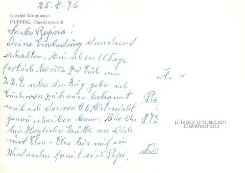 AK / Ansichtskarte Pupping Gasthof Klinglmayr Pupping
