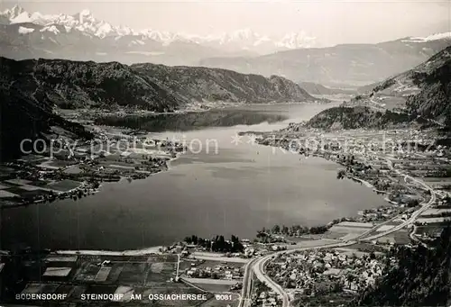 AK / Ansichtskarte Bodensdorf_Steindorf Fliegeraufnahme am Ossiachersee Bodensdorf_Steindorf