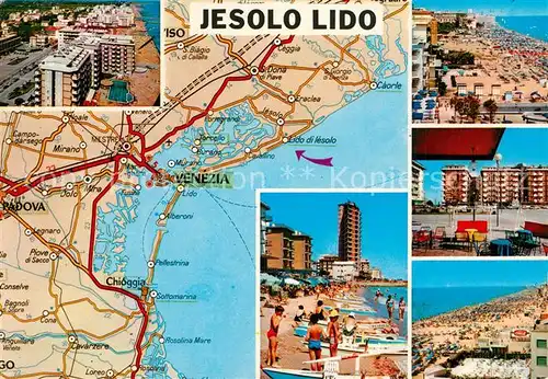 AK / Ansichtskarte Jesolo_Lido Dalla Carta Automobilistica Details Jesolo Lido