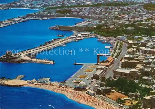 AK / Ansichtskarte Rhodos_Rhodes_aegaeis Hafen Fliegeraufnahme Rhodos_Rhodes_aegaeis