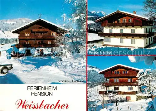 AK / Ansichtskarte Oberau_Wildschoenau_Tirol Ferienheim Pension Weissbacher Pension Ahornhof Oberau_Wildschoenau_Tirol