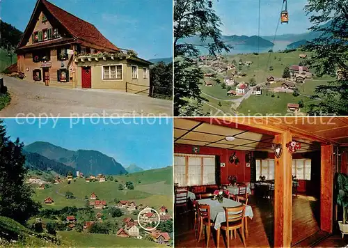 AK / Ansichtskarte Emmetten Gasthaus zur Eintracht Gaststube Seilbahn Panorama Emmetten