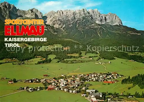 AK / Ansichtskarte Ellmau_Tirol Fliegeraufnahme mit Kaisergebirge Ellmau Tirol