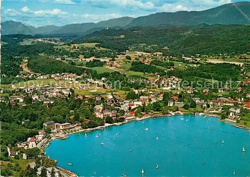 AK / Ansichtskarte Velden_Woerthersee Badeort mit Dobratsch und Gerlitzen Velden Woerthersee