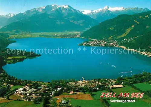 AK / Ansichtskarte Zell_See Fliegeraufnahme mit Hohe Tauern und Kitzsteinhorn Zell_See