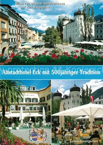 AK / Ansichtskarte Lienz_Tirol Altstadthotel Eck Hauptplatz Gastgarten Lienz Tirol