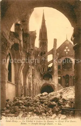 AK / Ansichtskarte Reims_Champagne_Ardenne Les Ruines de la Grande Guerre Saint Remy Reims_Champagne_Ardenne