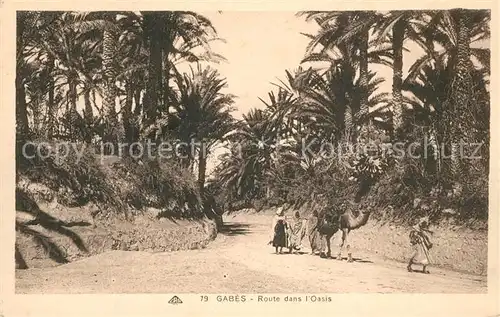 AK / Ansichtskarte Gabes Route dans Oasis Gabes