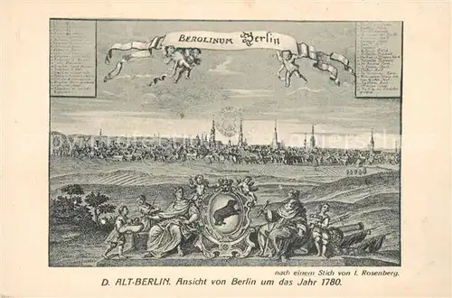 AK / Ansichtskarte Alt_Berlin Panorama Stich von Rosenberg um 1780 Alt_Berlin