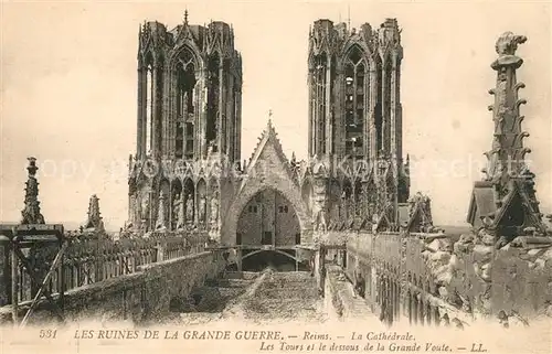 AK / Ansichtskarte Reims_Champagne_Ardenne Cathedrale Ruines de la Grande Guerre Reims_Champagne_Ardenne