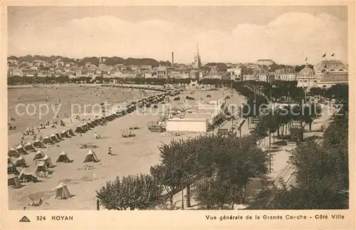 AK / Ansichtskarte Royan_Charente Maritime Panorama Grande Conche Cote Ville Royan Charente Maritime