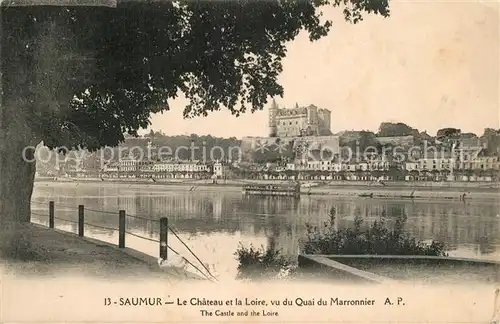 AK / Ansichtskarte Saumur Chateau Loire Quai du Marronnier Saumur