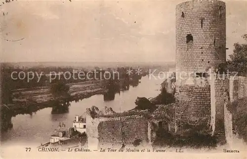 AK / Ansichtskarte Chinon_Indre_et_Loire Chateau Tour Moulin Vienne Chinon_Indre_et_Loire