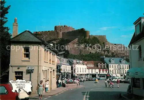 AK / Ansichtskarte Gorey_Jersey Pier Mont Orgueil Castle Stadtpanorama Gorey Jersey