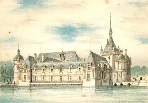 AK / Ansichtskarte Chantilly_Oise Chateau Kuenstlerkarte 