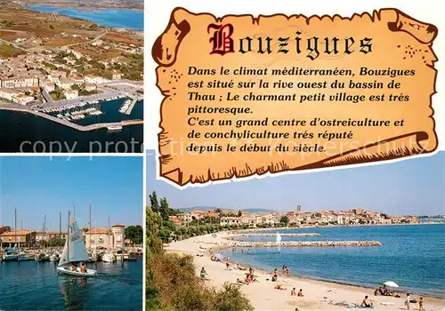 AK / Ansichtskarte Bouzigues Plage Port Fliegeraufnahme Chronik Bouzigues