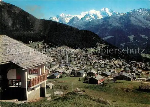 AK / Ansichtskarte Verbier Panorama au fond le Grand Combin Walliser Alpen Verbier