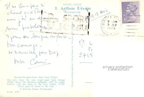 AK / Ansichtskarte Newcastle_upon_Tyne View from Tyne Bridge 