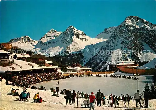AK / Ansichtskarte Inner_Arosa Eisbahn Wintersportplatz Alpen Inner Arosa