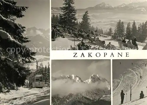 AK / Ansichtskarte Zakopane Kolejka na Gubalowke Skifahren Strassenbahn Zakopane