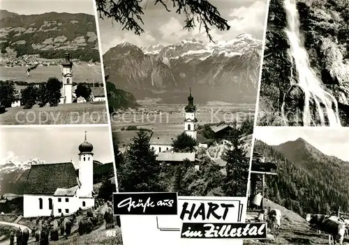 AK / Ansichtskarte Hart_Zillertal Kirchen Wasserfall Hart_Zillertal
