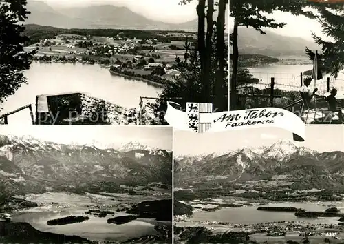 AK / Ansichtskarte Faakersee Fliegeraufnahme Seepartien Faakersee