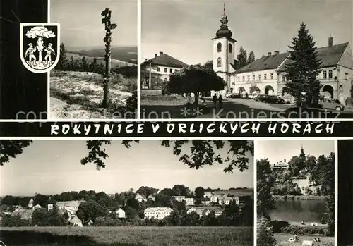 AK / Ansichtskarte Rokytnice_v_Orlickych_horach Kirchenpartie Badesee Rokytnice_v