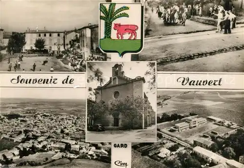 AK / Ansichtskarte Vauvert Gard Fliegeraufnahmen Kirche Vauvert