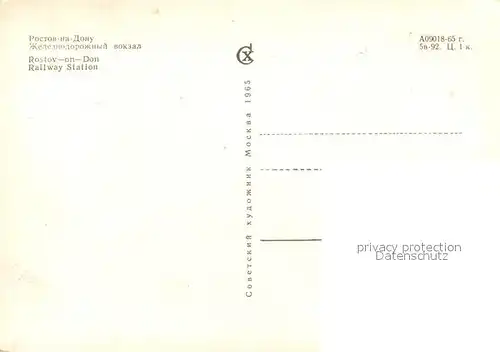 AK / Ansichtskarte Rostov On Don Railway Station Rostov On Don