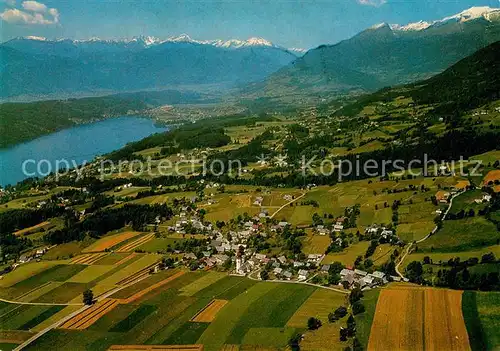 AK / Ansichtskarte Obermillstatt_Kaernten Fliegeraufnahme mit Millstaettersee Obermillstatt_Kaernten