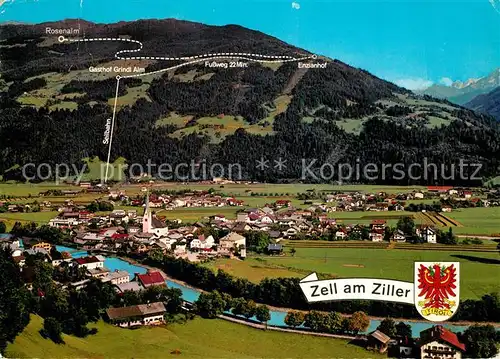 AK / Ansichtskarte Zell_Ziller_Tirol mit Grindlalm eigner Seilbahnbetrieb Ruhrberg Zell_Ziller_Tirol