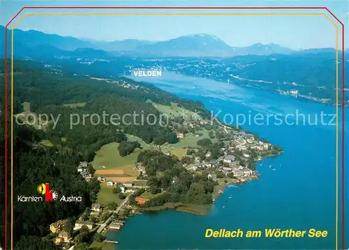 AK / Ansichtskarte Dellach_Woerthersee Fliegeraufnahme mit Velden Dellach_Woerthersee