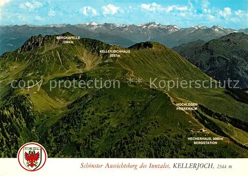 AK / Ansichtskarte Kellerjoch Fliegeraufnahme mit Bergstation Hecherhaus Kellerjochhaus Bergkapelle Kellerjoch