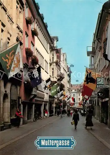 AK / Ansichtskarte St_Gallen_SG Multergasse Einkaufstrasse St_Gallen_SG