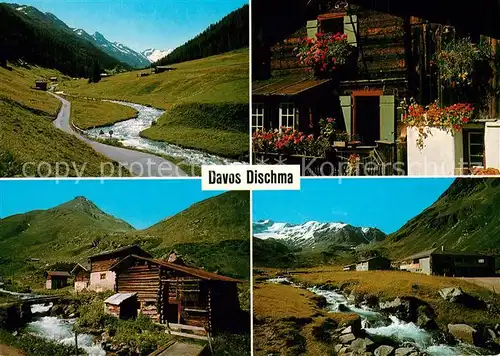AK / Ansichtskarte Davos_GR Dischmatal Schwarzhorn Scalettagletscher Altes Bauernhaus Gasthaus Duerrboden Davos_GR